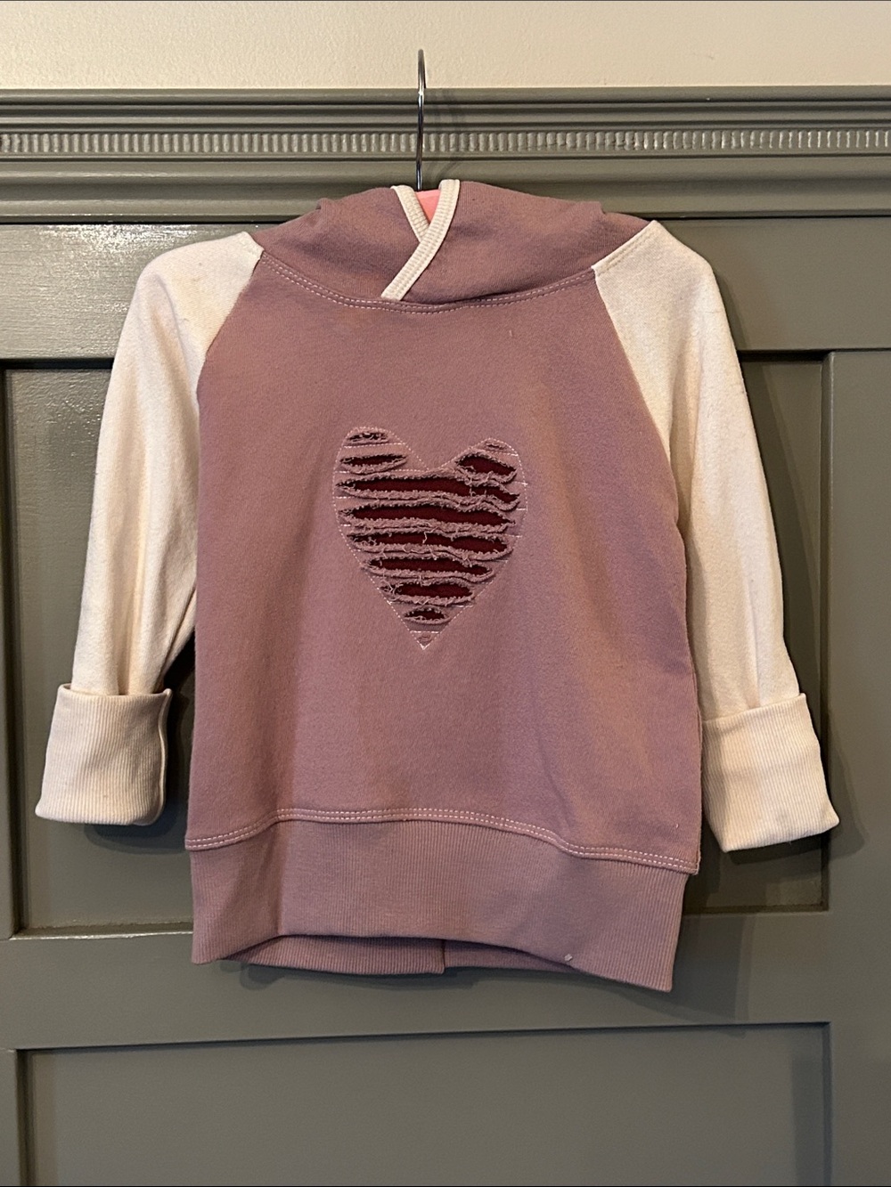Wendy's Custom Cuddles Hand Made Heart Hoodie Sweatshirt Cotton Size 12M - 3T